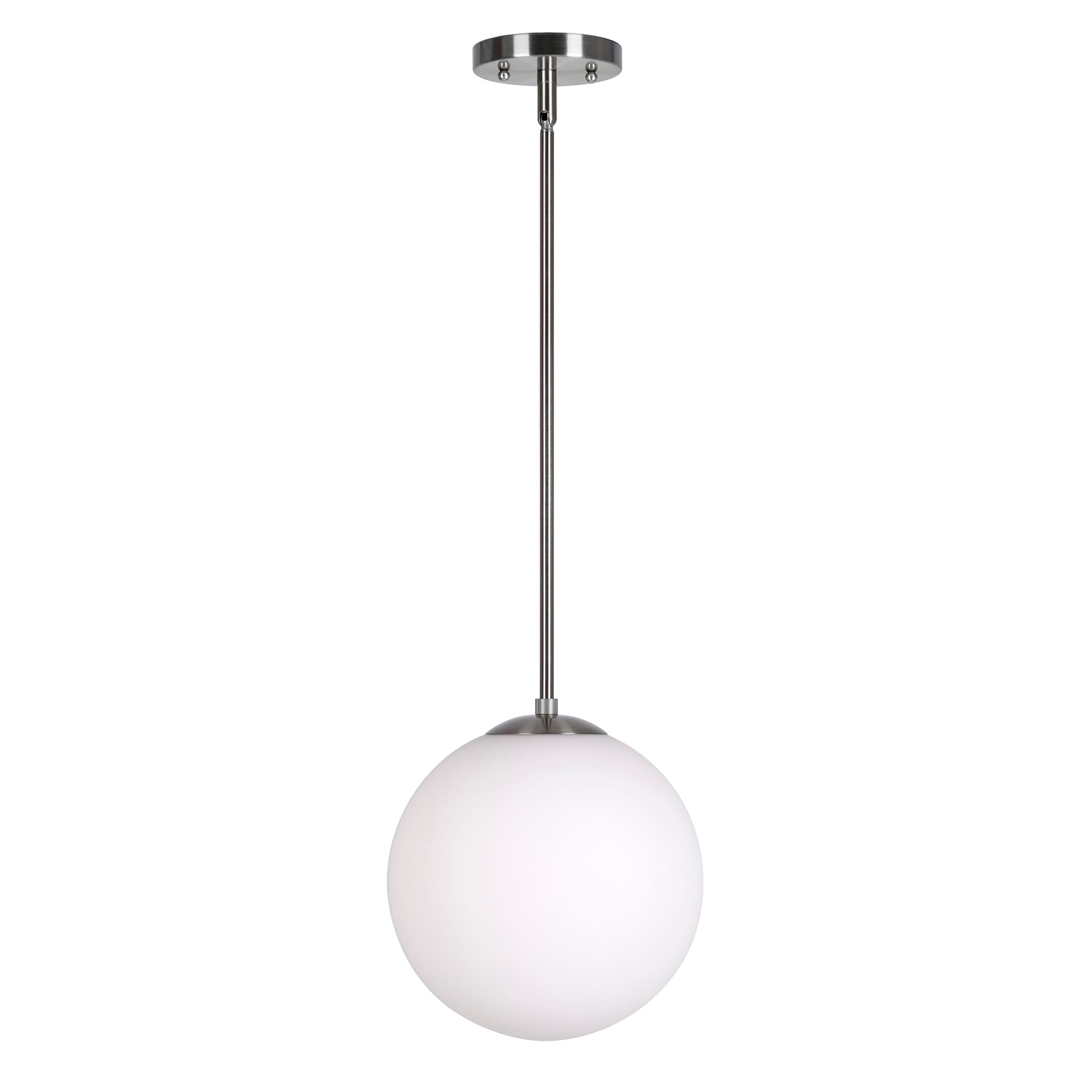 Selene Brushed Nickel Mini Globe Pendant Light with Opal Glass Shade