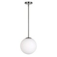 thumbnail image 1 of Selene 1-Light Brushed Nickel Pendant with Satin Opal Globe Glass Shade - Brushed Nickel, 1 of 3