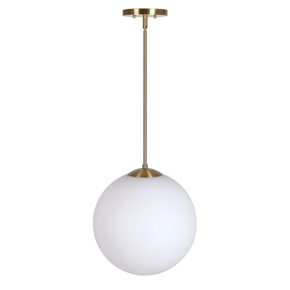 Selene 1-Light Soft Gold Pendant with Satin Opal Globe Glass Shade - Soft Gold