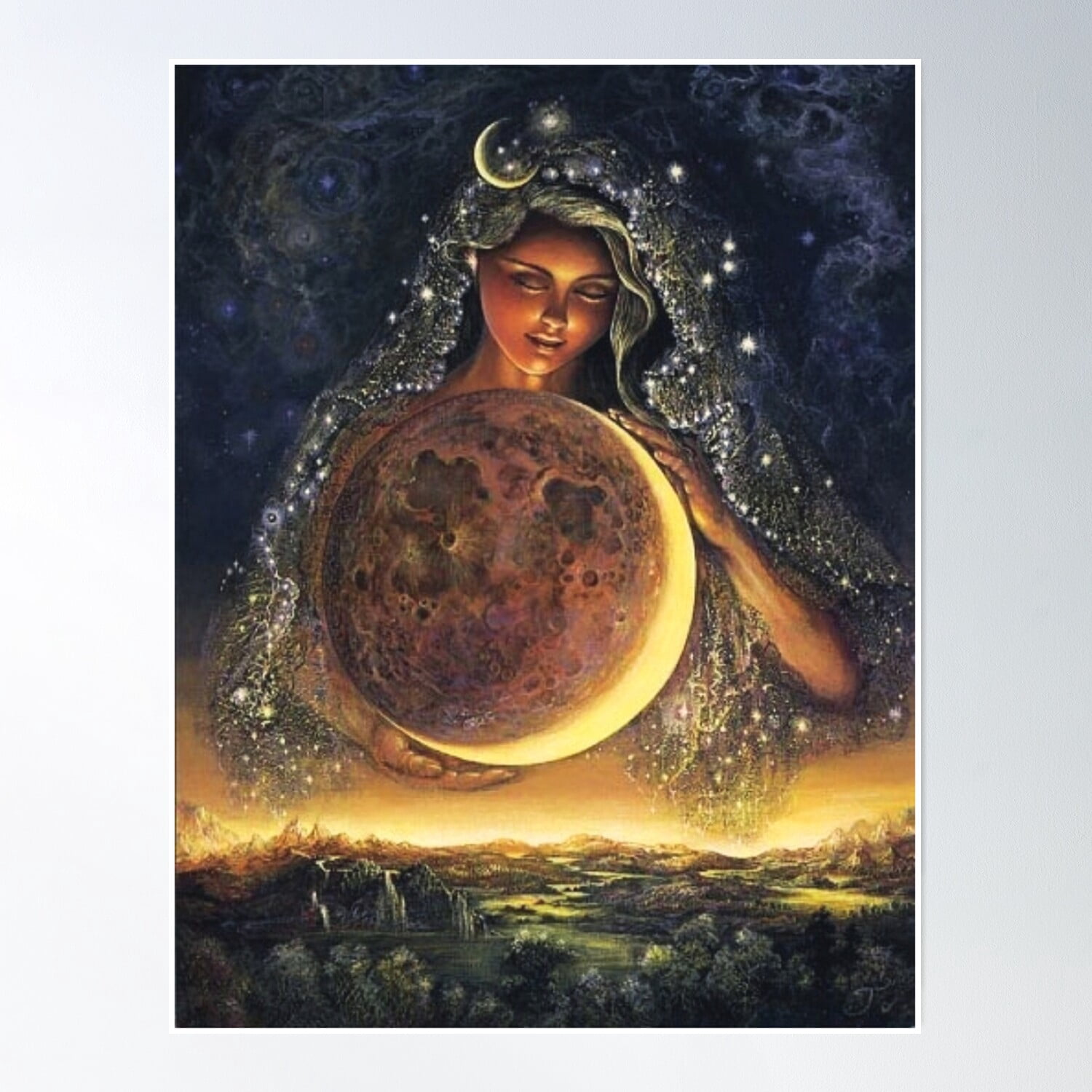 selene-moon-goddess-poster-wall-art-modern-wall-decor-8x12-unframed