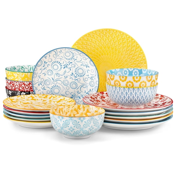Selene Plates And Set For 6 18 Pieces Dinnerware Sets Mircowave ...