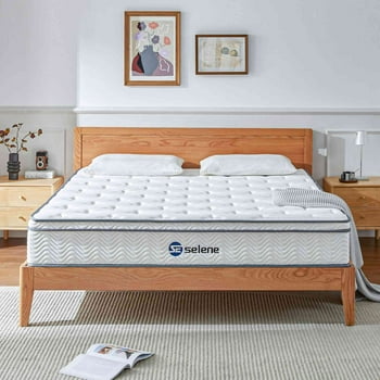 Selene Queen Size Mattress, 10 Inch Memory Foam Hybrid Mattress Queen, Pocket Spring Mattress in a Box for Motion Isolation, Edge Support, Pressure Relief, CertiPUR-US