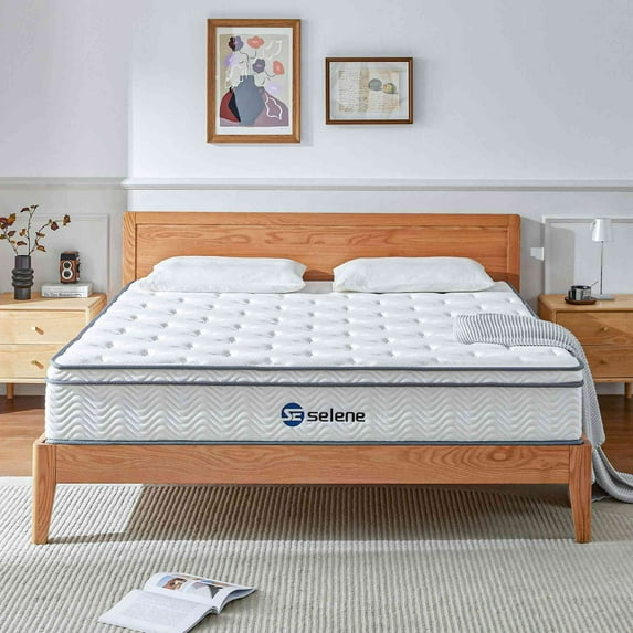 Selene Queen Size Mattress, 10 Inch Memory Foam Mattress Queen, Pocket Spring Mattress in a Box for Motion Isolation, Edge Support, Pressure Relief, CertiPUR-US