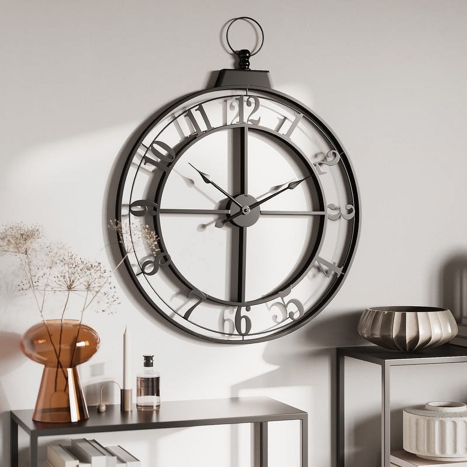 Selene Modern Farmhouse Wall Clock - Black Finish - 12 Diameter ...