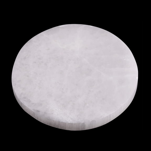 Selenite Charging Plate 4" Round Selenite Crystal Mined & Crafted in Morocco Ideal for Cleansing Crystals & Healing Stones, Meditation, Reiki Protection Crystals Spiritual Gifts & Decor