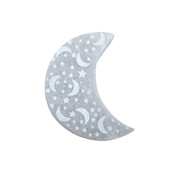 Selenite Charging Plate, Crescent Moon & Star Engraved Crystal Charging Plate