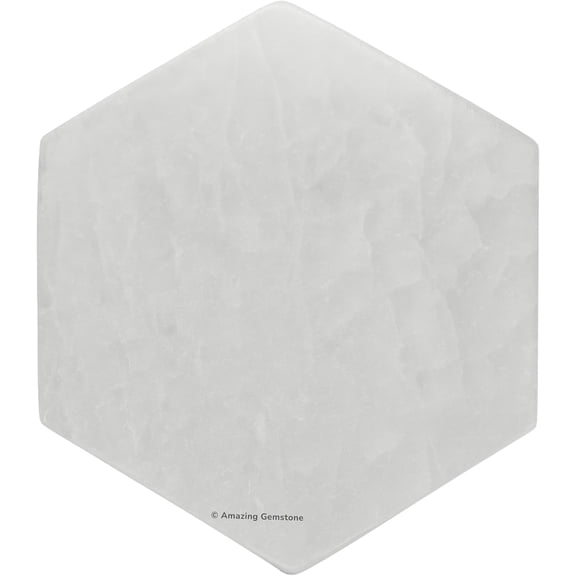 Selenite Crystal Charging Plate For Crystals And Healing Stones - Hexagonal (Plain) (4 Inch)