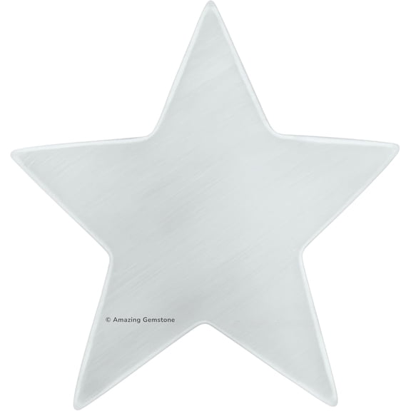 Selenite Crystal Charging Plate For Crystals And Healing Stones - Star (Plain) (4 Inch)