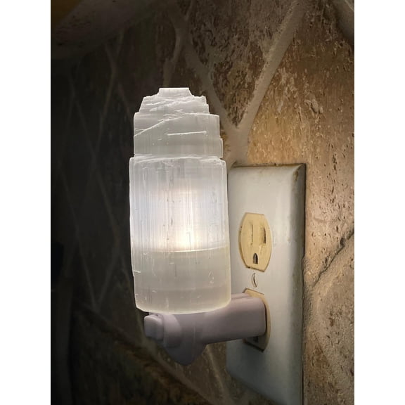 Selenite Iceberg Night Light, Selenite Crystal Nightlight Plugin, Selenite Skyscraper, Night Light Kids and Baby Nursery (1 Night Light)