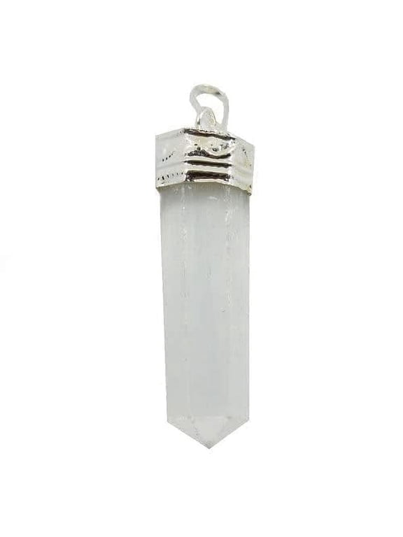 Selenite Three Faceted Point Pendant,Positive Energy,Yoga,Reiki,Meditation,Natural Healing Crystal