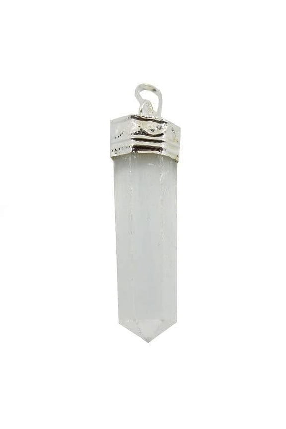 Selenite Three Faceted Point Pendant,Positive Energy,Yoga,Reiki,Meditation,Natural Healing Crystal