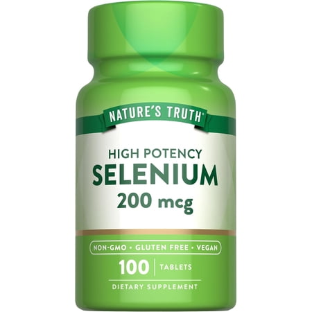 Selenium 200mcg | 100 Tablets | High Potency | Vegan, Non- GMO and Gluten Free | by Nature's Truth