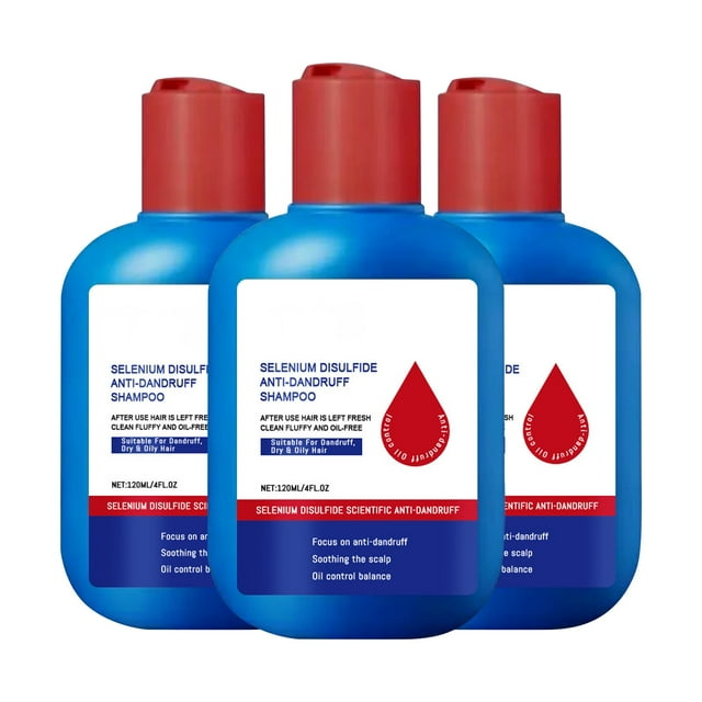 Selenium Disulfide Anti-Dandruff Shampoo Soothes Scalp, Controls Oil, for Dry & Oily Hair, 120ml/4oz