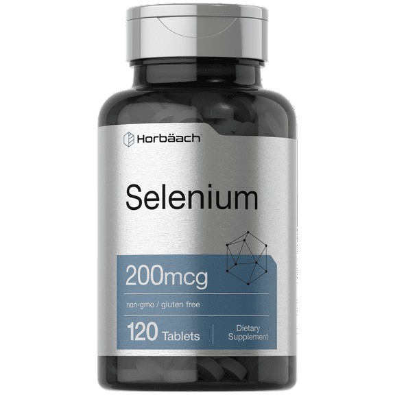 Selenium Supplement | 200mcg | 120 Tablets | Non-GMO and Gluten Free | By Horbaach
