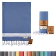 thumbnail image 1 of Selenly 100% Cotton Turkish Towel | Turkish Beach Towel Quick Dry | Pre-Washed Gym Towel | 37x71 Inches Bath Towel | Soft and Absorbent Peshtemal - Saxe Blue, 1 of 5