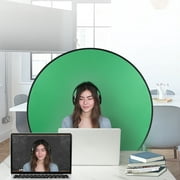 Selens 30" Green Backdrop Screen Round Webcam Background for Chair Foldable Collapsible Cloth 75cm