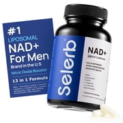 Selerb NAD+ Supplement for Men   With CoQ10, L-Carnitine, L-Arginine, Maca & Ashwagandha   Energy, Circulation & Prostate Support   60 Capsules