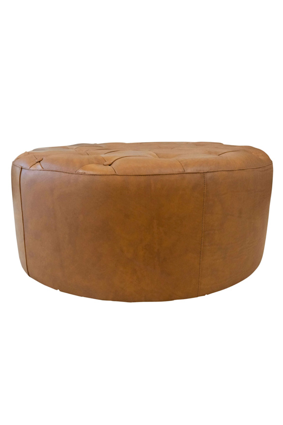 Seletar Tan Leather Ottoman