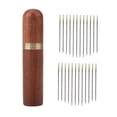 thumbnail image 1 of Self , 24pcs Threader for Hand Sewing, Easy-Threading Side Opening Sewing Hand Quilting for Embroidery - Brown_Golden, 1 of 10