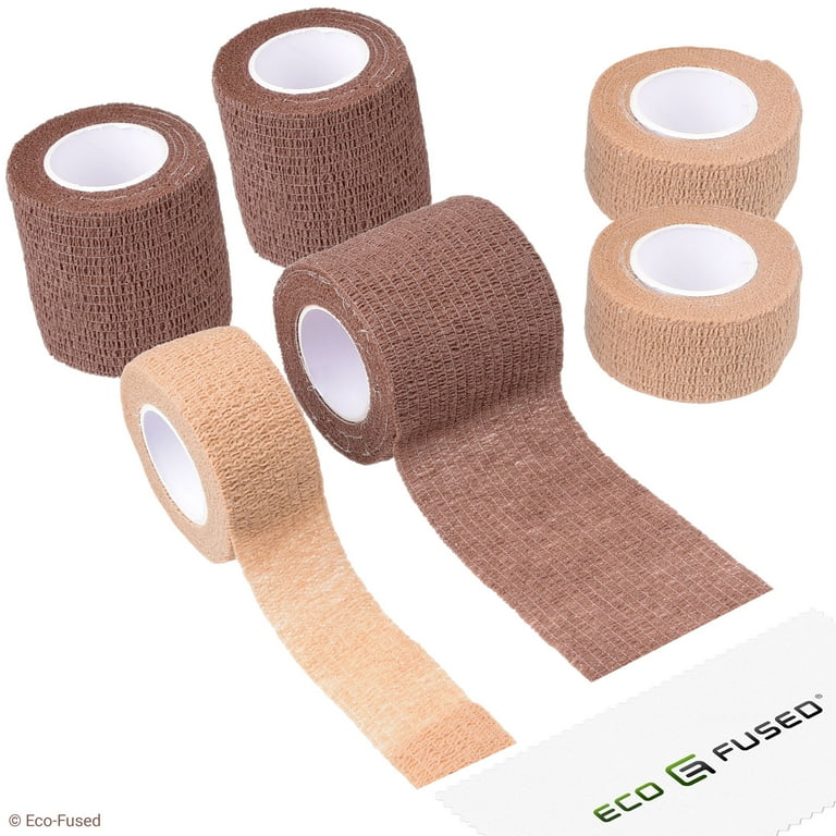 Self Adhering Bandage - Sport Injury Wrap Tape - Pack of 6 - Supports  Muscles and Joints - Easy to Apply and Tear - Does not Stick to your Skin 