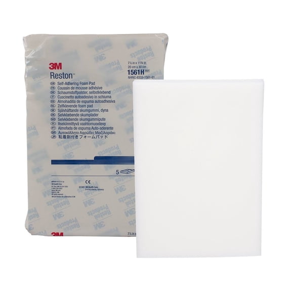 3M Reston Self-Adhering Foam Pad, White, 7 7/8 x 11 3/4, 5 Count, 1 Pack