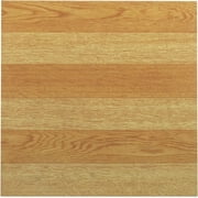 Self Adhesive 12-Inch  Floor Tiles, 45 Tiles - 12" x 12", Light Oak Plank-Look Pattern - Peel & Stick, DIY Flooring for Kitchen, Dining Room, Bedrooms & Bathrooms