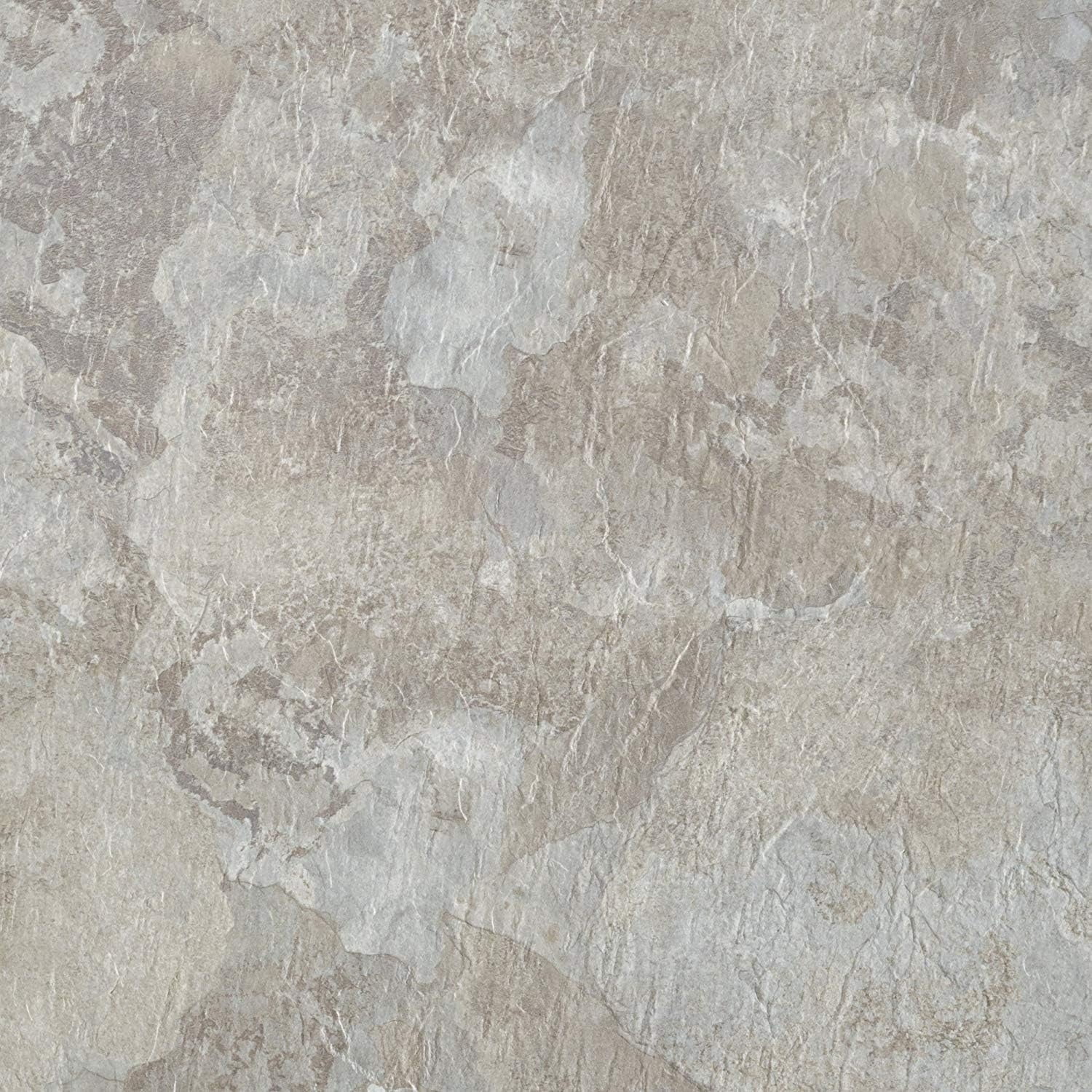 Self Adhesive 18-Inch Square Vinyl Floor Tiles, 10 Tiles - 18" x 18", Ghibli Beige Granite Pattern - Peel & Stick, DIY Flooring for Kitchen, Dining Room & Bathrooms