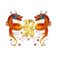 Self Adhesive 2024 New Year Party Decorative Window Sticker 2024 Year