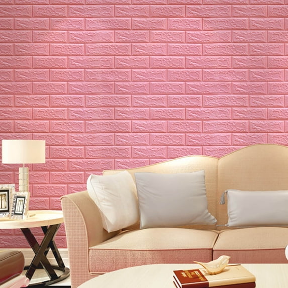 Self-Adhesive 3D Brick Foam Wall Panels - PE Stone Texture Wallpaper, Sound Insulating, 35x38.5cm, Easy Install