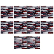 Self Adhesive 3D Tile Stickers 10, 10Pc Peel-and -Stick Tile Decals for Kitchen Bathroom, Waterproof Wall Border Stickers, Removable Mosaic Backsplash | 10X Tile Stickers