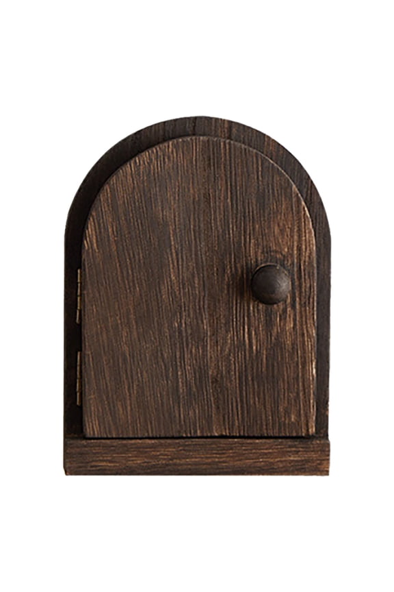 Self-Adhesive 6.3" Wooden Fairy Door Outlet Cover, Paulownia Wall Plate Concealer for Switches, Stains, and Wall Holes, Creative Decorative Cover for Home and Office Walls