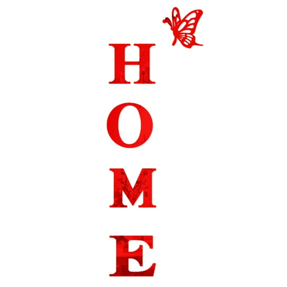 Self-Adhesive Acrylic Flexible Mirror Sheets - Non-Glass Safe Reflective Tiles, DIY Wall Stickers for Home Wall Decor & Family Slogan ( Red )