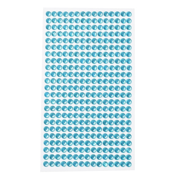 Self Adhesive Acrylic Rhinestone Stickers Round Pattern for DIY Scrapbooking and Craft Decoration Blue 200x95mm