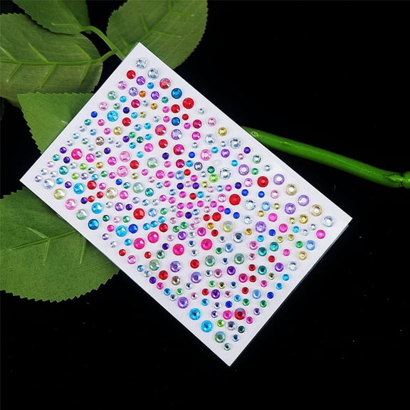 Self Adhesive Acrylic Rhinestone Stickers for DIY Scrapbooking and Craft Decoration Round Colorful 30-50mm 323pcs/sheet