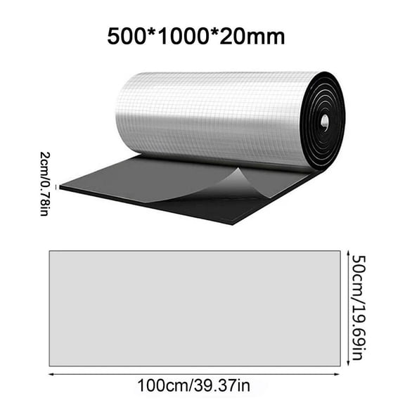 Self-Adhesive Aluminum Foil Insulation Roll Heatproof Soundproof and Noise Reduction for Car RV Foam Floor Roof Pipe Insulation