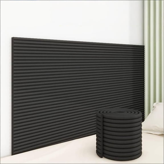Self-Adhesive Anti-Collision Soft Wall Padding Peel and Stick Headboard Panels for Bedroom Living Room Decorative Protective Padding, Black 8 Inchx7 Ft