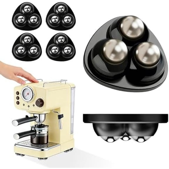 Self Adhesive Ball Casters, 360? Swivel Mini  Caster Wheels for Countertop Equipment & Small Furniture, Black (Black-4pcs)
