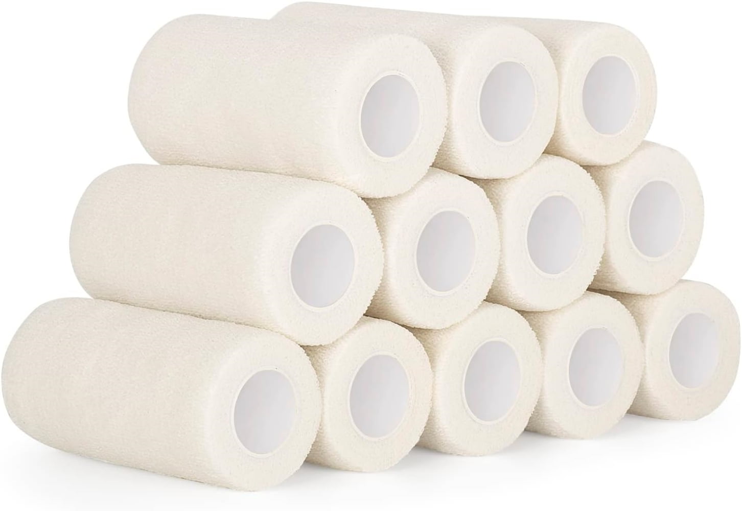 Self Adhesive Bandage Wrap 4 inch, Dingrich White Self Sticking Bandage