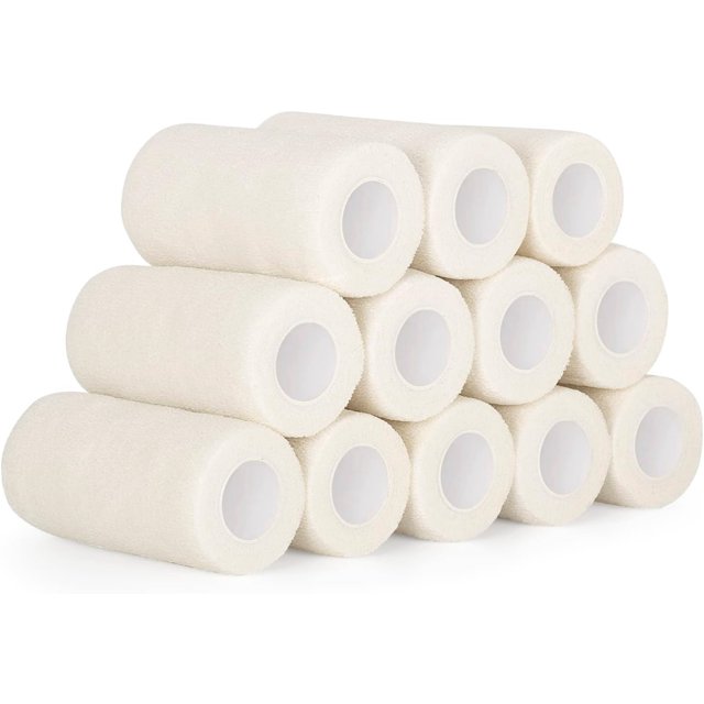 Self Adhesive Bandage Wrap 4 inch, Dingrich White Self Sticking Bandage