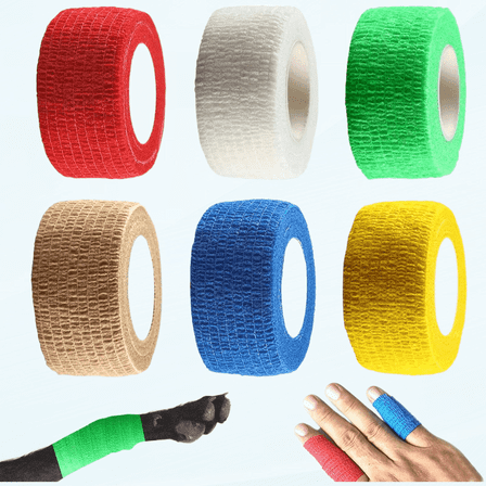 Self Adhesive Bandage Wrap,self Adherent wrap,Elastic Bandage wrap Vet Wrap for Sports Injury Wrist Ankle (1 Inch 6 Pack)