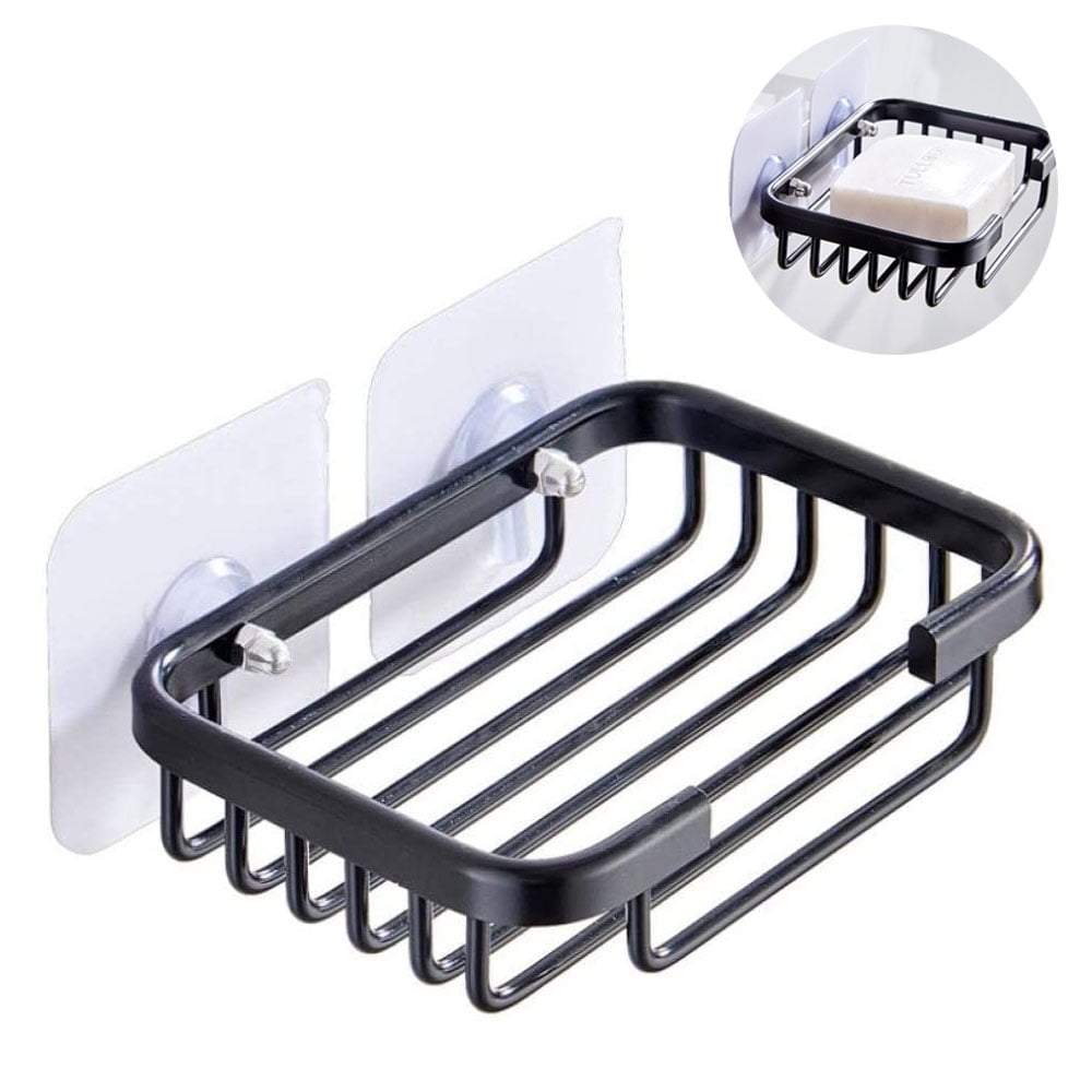 Self Adhesive Bar Soap Dish for Shower, Bathroom Soap Holder Wall Mount – Stainless Steel,Bright ...