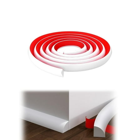 Self-Adhesive Bathtub Trim,6.5In White Flexible Corner Molding for Bathroom,HXRH Stain Resistant Quarter Round Molding for Wall Corner