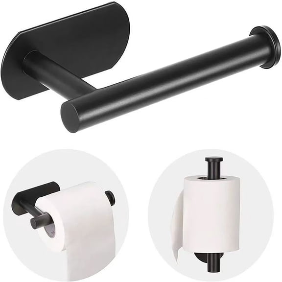 Self Adhesive Black Toilet Paper Holder 1 Count
