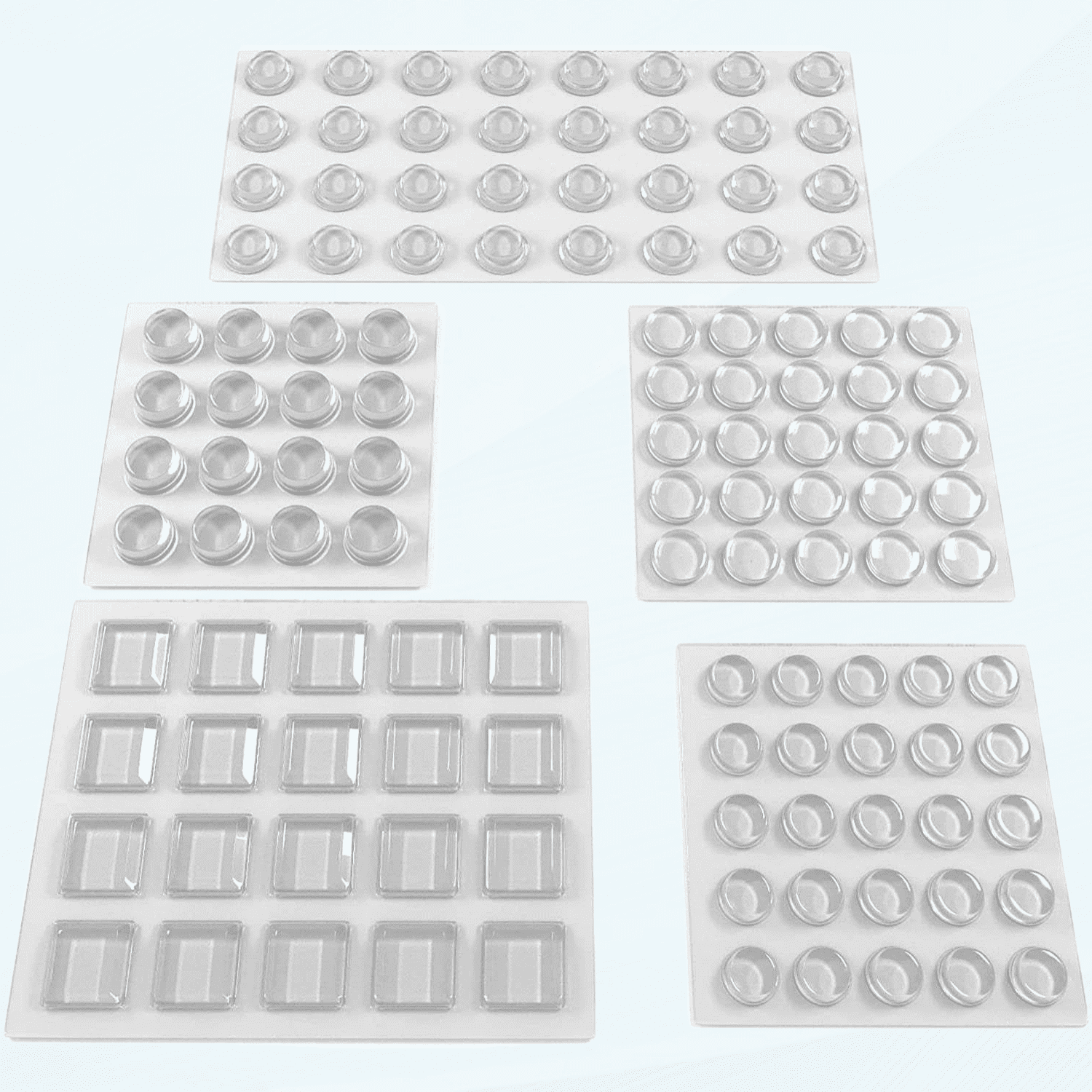 Self Adhesive Door Bumpers 118 pcs Sticky Silicone Clear