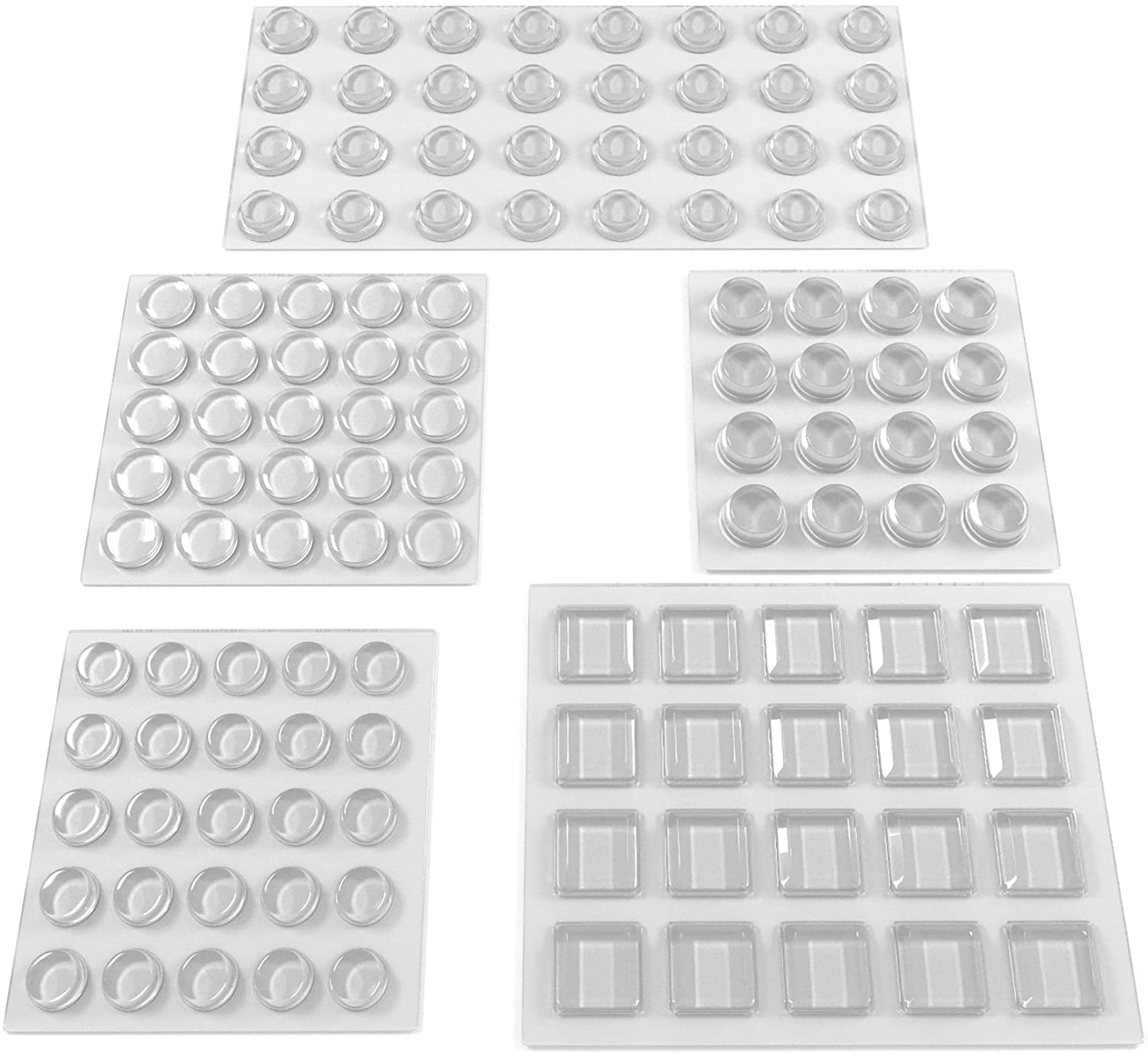 Self Adhesive Door Bumpers 118 pcs Sticky Silicone Clear