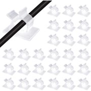 Self Adhesive Cable Clips, Wire Organize Cables Wire Management Clamps Outdoors Tie Holder Work for Cable Width 0.4''-Computer, Electrical Charging(Translucent, 30pcs)