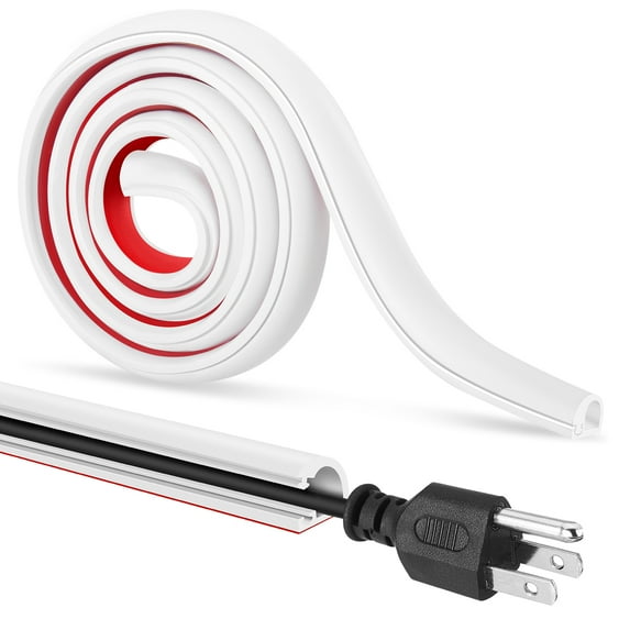 Self-Adhesive Cable Hider,Flexible Wire Cover Cable Raceway for Wires, Wall Mount TV, Home Audio, Network,Power and Phone Line Managemen