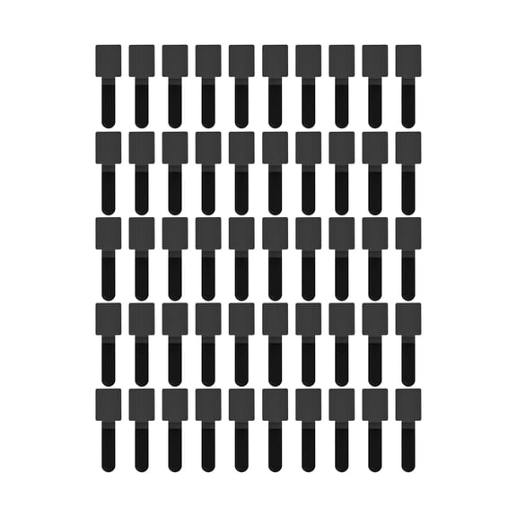 Self-Adhesive Cable Management Ties (50 PCS), Reusable Hook and Loop Straps for Under Desk, Charging Cables, Christmas Lights & Home Office Organization