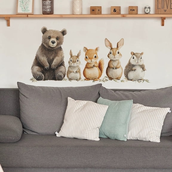 Self-Adhesive Cartoon Animal Wallpaper for Kids' Rooms, Living Rooms, and Hallways - Fun and Creative Dcor