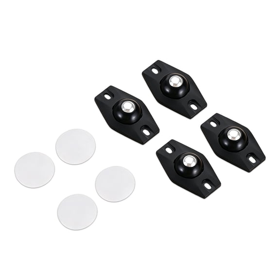 Self Adhesive Caster Wheels, 4 Pcs Mini Caster Rollers for Appliances, 360° Swivel Universal Wheel Roller Casters, Kitchen Sticky Pulley Ball Sliders for Trash Can, Storage Box, Furniture,Black